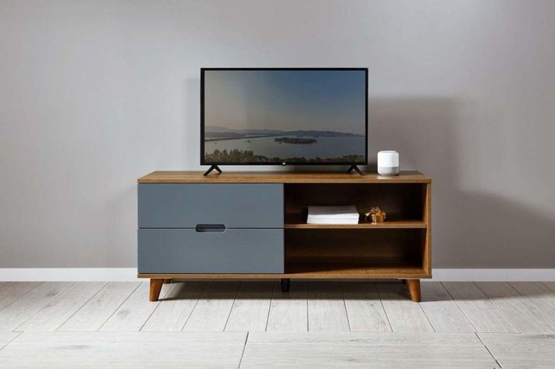 MID-Century Modern TV Stand for Tvs up to 46 Inch Flat Screen Wood TV Console Media Cabinet with Storage