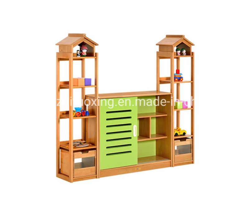 Daycare Kids Cabinet with Door, School Furniture Children Cabinet, Playroom Furniture Toy Storage Cabinet, Combination Cabinet for Kindergarten and Preschool