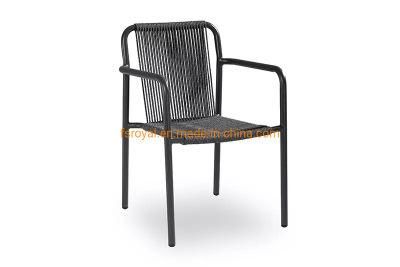 New Modern Design Aluminum Outdoor Wicker Dining Rope Wicker Chair