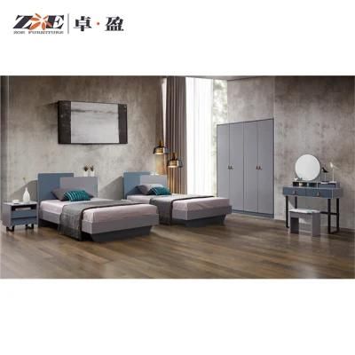 Modern MDF Furniture Wooden Single Bedroom Furniture Set