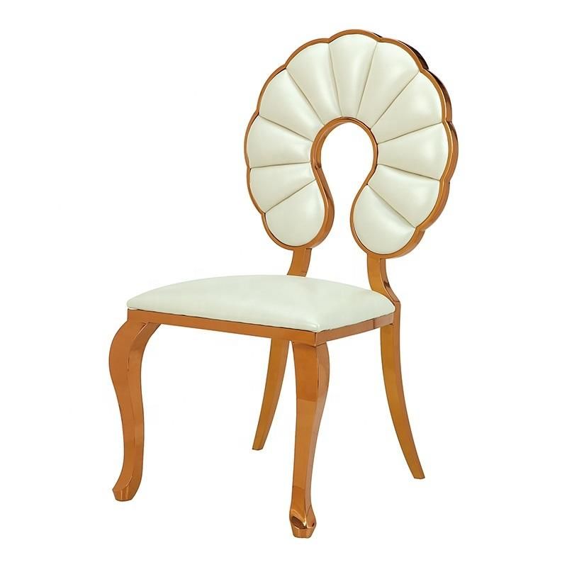 Modern Dining Furniture New Design Round Back Gold Stainless Steel Chair for Wedding