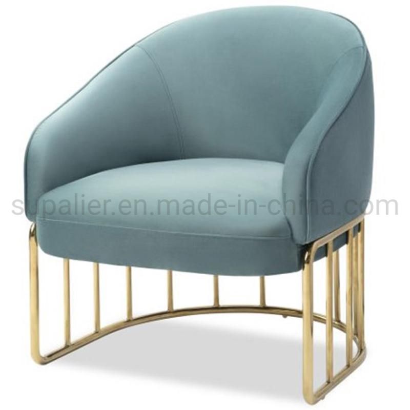 High Quality Modern Style Home Furniture Metal Leather Sofa Chair