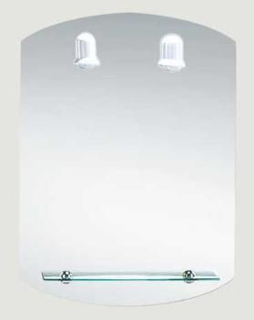High Quality Irregular Glass Makeup Bathroom Mirror with Shelf and Lights