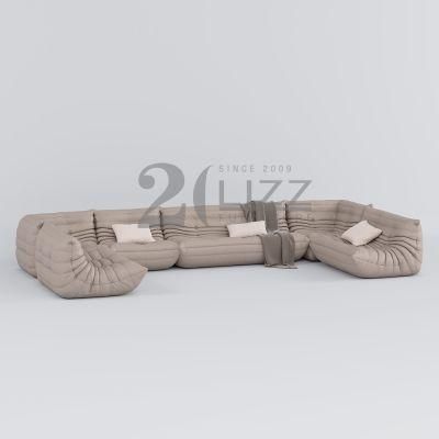 Unique Contemporary Leisure Home Decorative Furniture European U Shape Genuine Leather Sofa