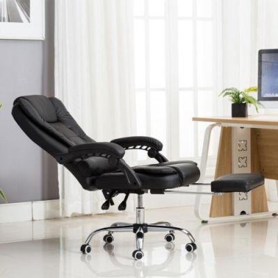135 Degree Reclining PU Ergonomic Swivel Office Chair with Footrest