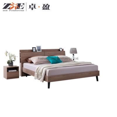 Luxury MDF Board Bedroom Furniture Set Wooden Frame King Size Bed