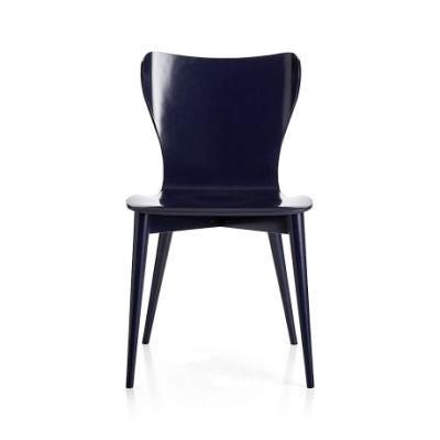 Chinese Style Modern Backrest Blue Plastic Hotel Home Dining Furniture Leisure Waiting Restaurant Plastic Chair