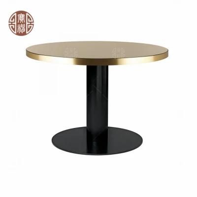 Luxury Hotel Furniture Dining Table Metal Dining Table in Round Shape