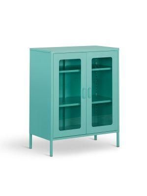 Modern Office Metal Files Storage Cabinet Glass Door Steel Kitchen Cupboard