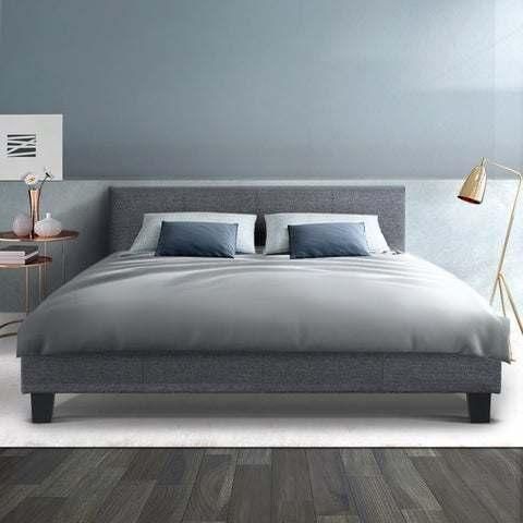 Nova Modern Bedroom Furniture Grey Queen Size Fabric Beds Headboard King Size Bed