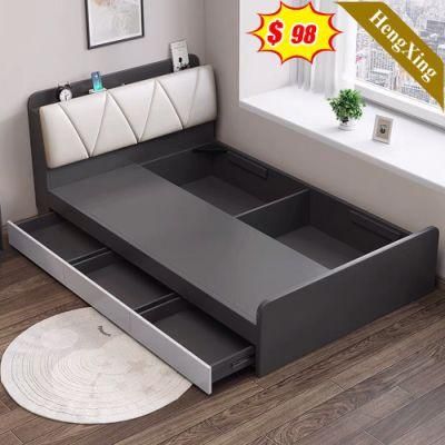 Room Furniture Modern Home Leather Hotel Bedroom Sets Queen King Size Bed Wood Frame Single Kids Bed