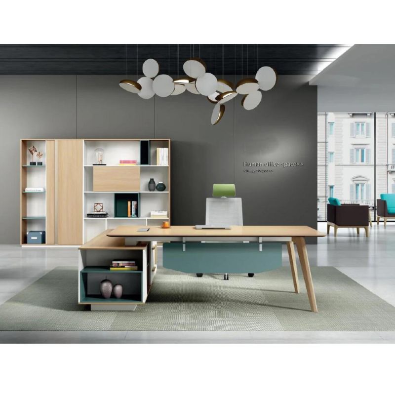 Modular Particle Board Wooden Feet Office Executive Table