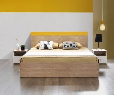Italy Modern Style Bedroom Furniture Luxury Home Bed with High Headboard