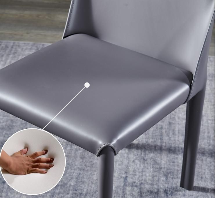 Office Negotiation Hotel Restaurant Metal Leather Dining Chairs