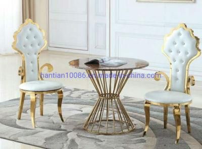 Living Room Coffee Table Set Gold Stainless Steel Marble Dining Table Chair