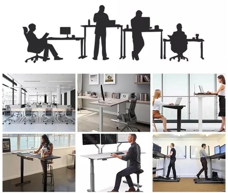 Dual Modern Ergonomic Stand up Desk Frame Electric Height Adjusting Desk Standing Desk Mat Standing Desk Frame Sit Stand Desk Office Desk