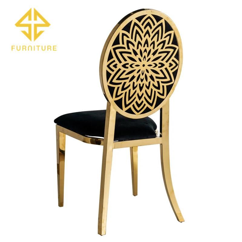 Modern Design Hotel Gold Stainless Steel Upholstered Hotel Chair