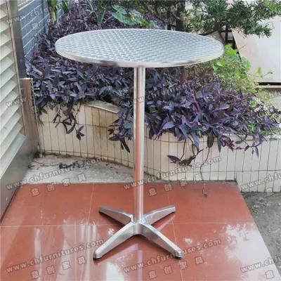 Folding Aluminum Base Round Bar Cocktail High Table for Club and Cafe Furniture Yc-T111