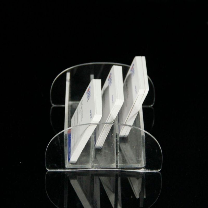 Factory Wholesale 3 Slots Clear Lucite Plastic Modern Acrylic Business Card Display Stand for Desk Office