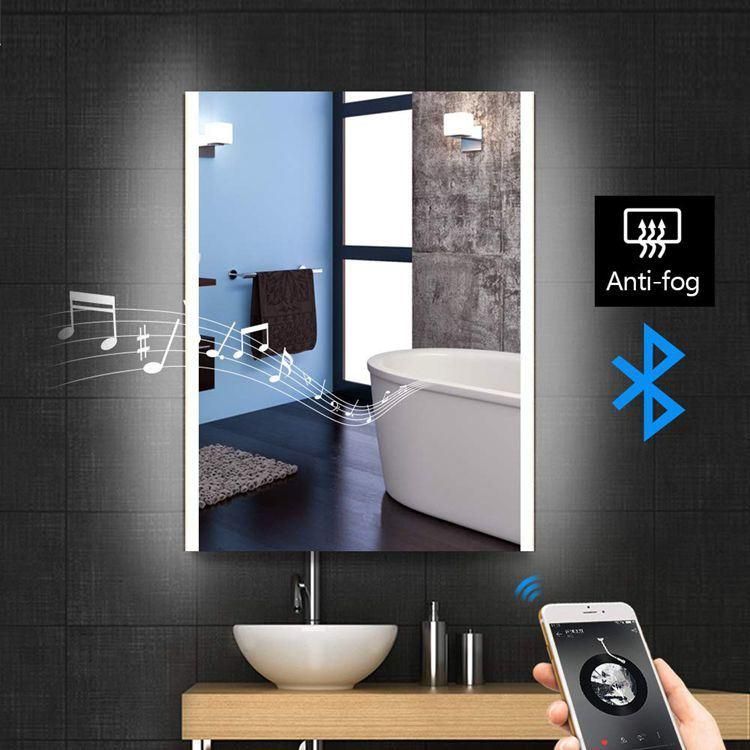 Bathroom Anti-Fog Multi-Colored Lights Bluetooth Speaker LED Mirror