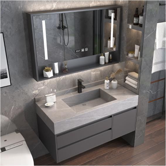 Rock Board Bathroom Cabinet Combination Modern Simple Light Luxury Bathroom Wash Table Bathroom Set Hand Wash Basin