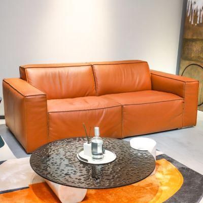 Super Soft Modern Full Leather Couch 4 Seater Raw Cut Top Grain Leather Sofas Customized Size Living Room Furniture Sofa Set