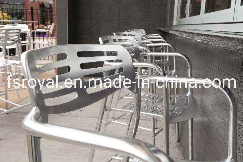 Durable Outdoor Restaurant Cafe Garden Louis Chrome Modern Dining Armchair Stackable Leisure Toledo Chair