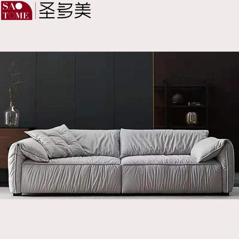 Hot Selling Simple Style Grey 3 Seat Fabric Living Room Sofa