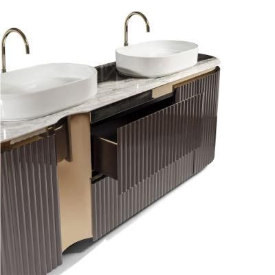 Huge Double Sink Luxurious Modern Bathroom Furniture Sets High Quality Bathroom Vanity Mirror Bathroom Cabinet