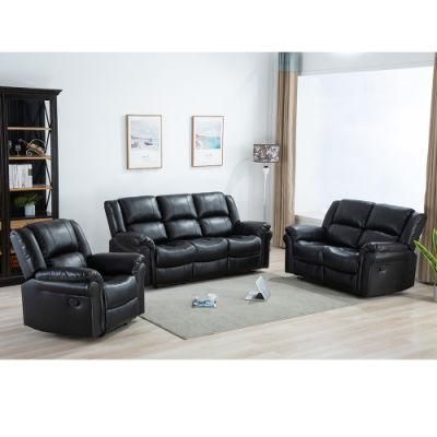 Home Furniture Factory OEM Modern Luxury European Style Luxury 1 2 3 Seater Living Room Sofa Set Sectional PU Leather Recliner Chair