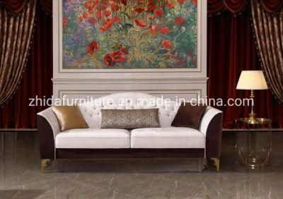 Zhida Chinese New Classical Home Furniture Supplier Villa Hotel Living Room Furniture American Style Elegant Velvet Sectional Sofa Furniture
