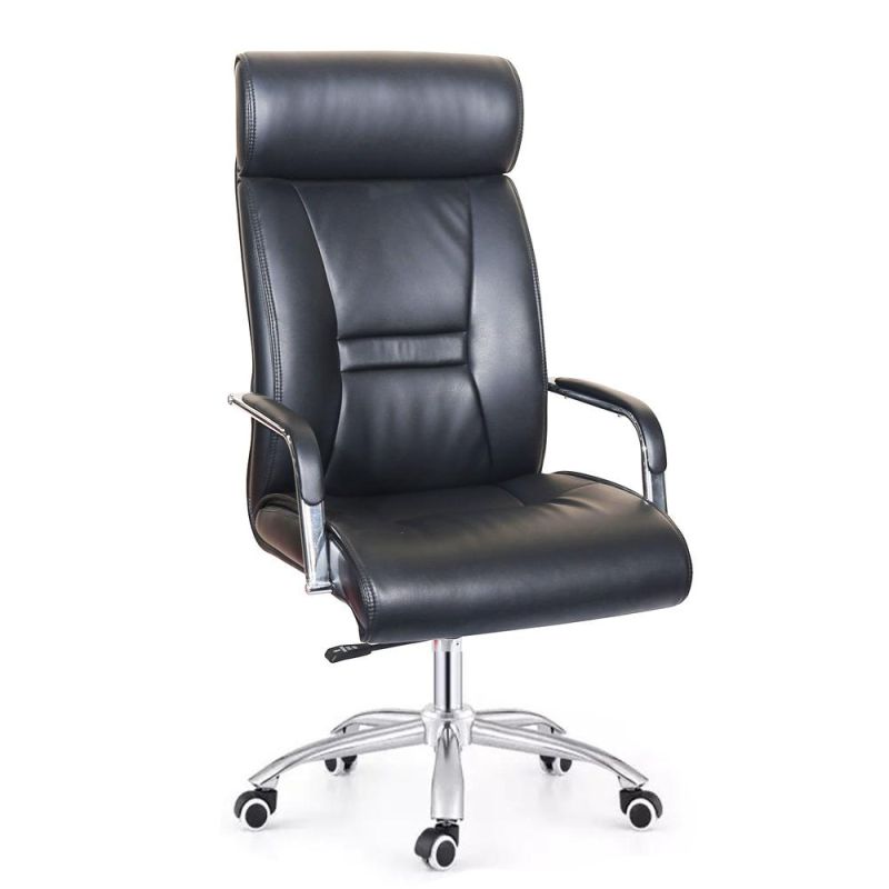 Modern Factory Black Leather High Back Office Chair Executive Chair