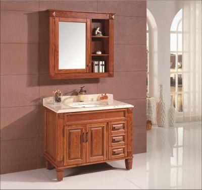 48 Inch Marble Basin American Style Solid Wood Bathroom Cabinet Vanity Furniture
