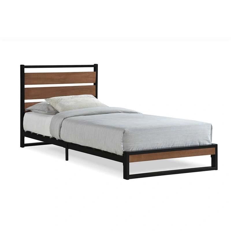 Wooden Iron Bed Wholesale Modern Bed Furniture