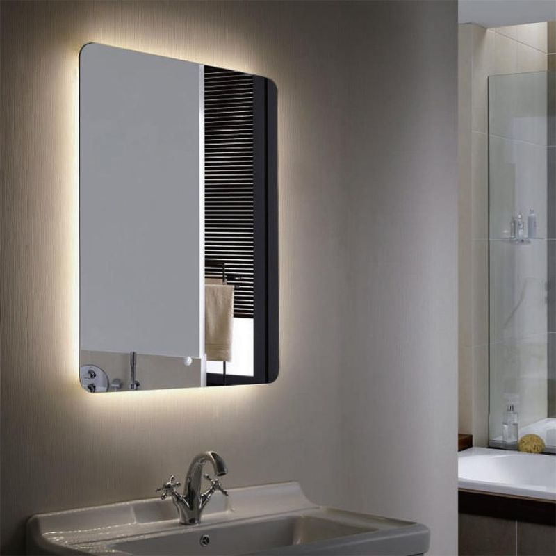 Factory Sale IP44 Grade Illuminated Backlit Mirror Smart Lighted Modern Bathroom Rectangle LED Mirror