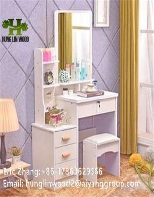 Vanity Adjustable Dresser Luxury Bedroom Dressing Table Dresser with Drawer and Mirror