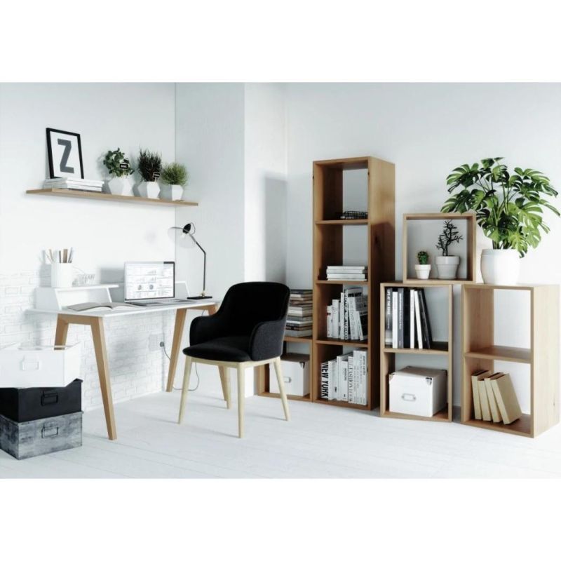 Modern Wood Bookcase, 4 Tiers Bookshelf for Home