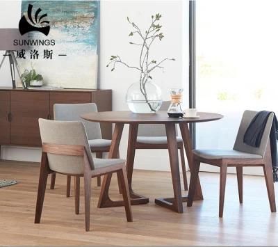Nordic Wooden Hotel Furniture Round Dining Table Made in China Guangdong Manufacturer