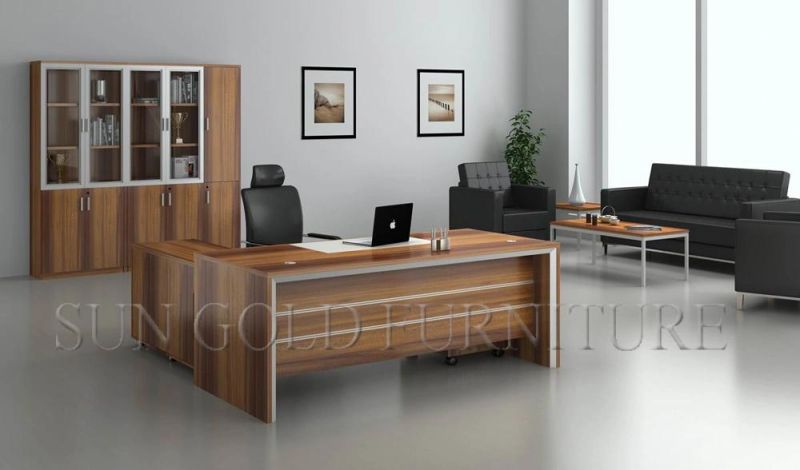 Modern Sun Gold Office Furniture Factory Table High Gloss White Office Desk