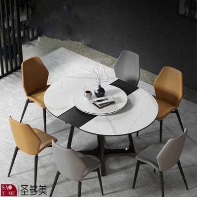 Modern Adjustable Extension Home Dining Set Square Dining Table