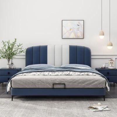 Custom Made Modern Simple High Quality PU Leather Double Bed