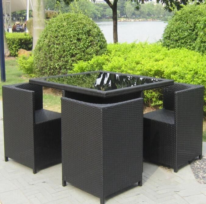 Leisure Modern Outdoor Dining Chatting Table 4 Seater Furniture Set