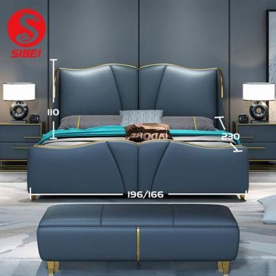 Single Double King Queen Size Modern Design Home Hotel School Furniture Bedroom Wooden Bed