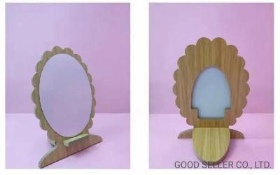 Wholesale Customized Animal Decoration Stand Wood Bamboo Makeup Mirror