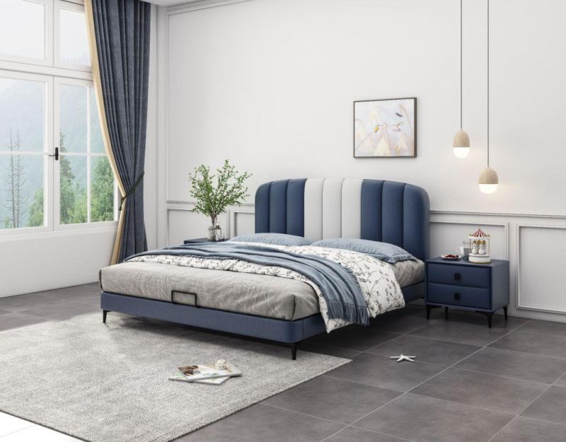 Custom Made Modern Simple High Quality PU Leather Double Bed