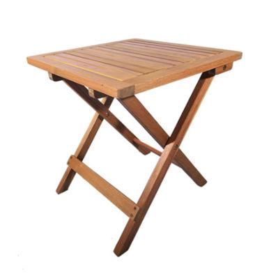 Acacia Wood Solid Wood Folding Square End Table Outdoor Courtyard Indoor Portable End Table