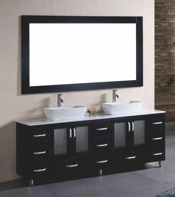 Hot Sale Solid Wood Bathroom Hotel Furniture with Mirror Customized