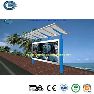 Huasheng Prefabricated Bus Stop China Metal Bus Stop Shelter Supplier Modern and New Design Stainless Steel Bus Station Shelter