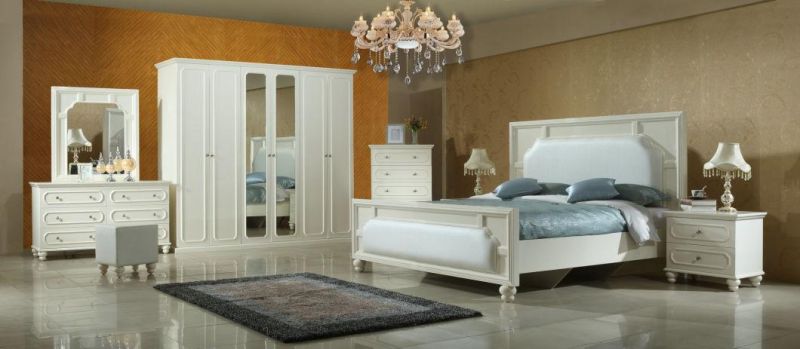 Elegant King Bed European Design Wooden Furniture Bedroom Set