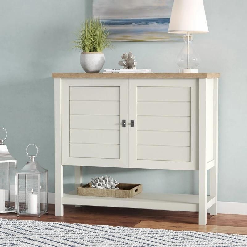 Modern Antique Furniture White Wooden Storage Cabinet Living Room Furniture with 2 Doors